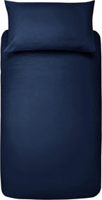 2-Piece 85 gsm Microfibre Single Bedding Duvet Cover Set, Duvet Cover 135 x 200 cm & 1 Pillowcase 50 x 80 cm, Navy Blue