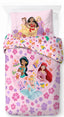 Disney Princess Floral 100% Cotton Single Duvet Cover Set - Includes 50 x 70 cm Pillowcase