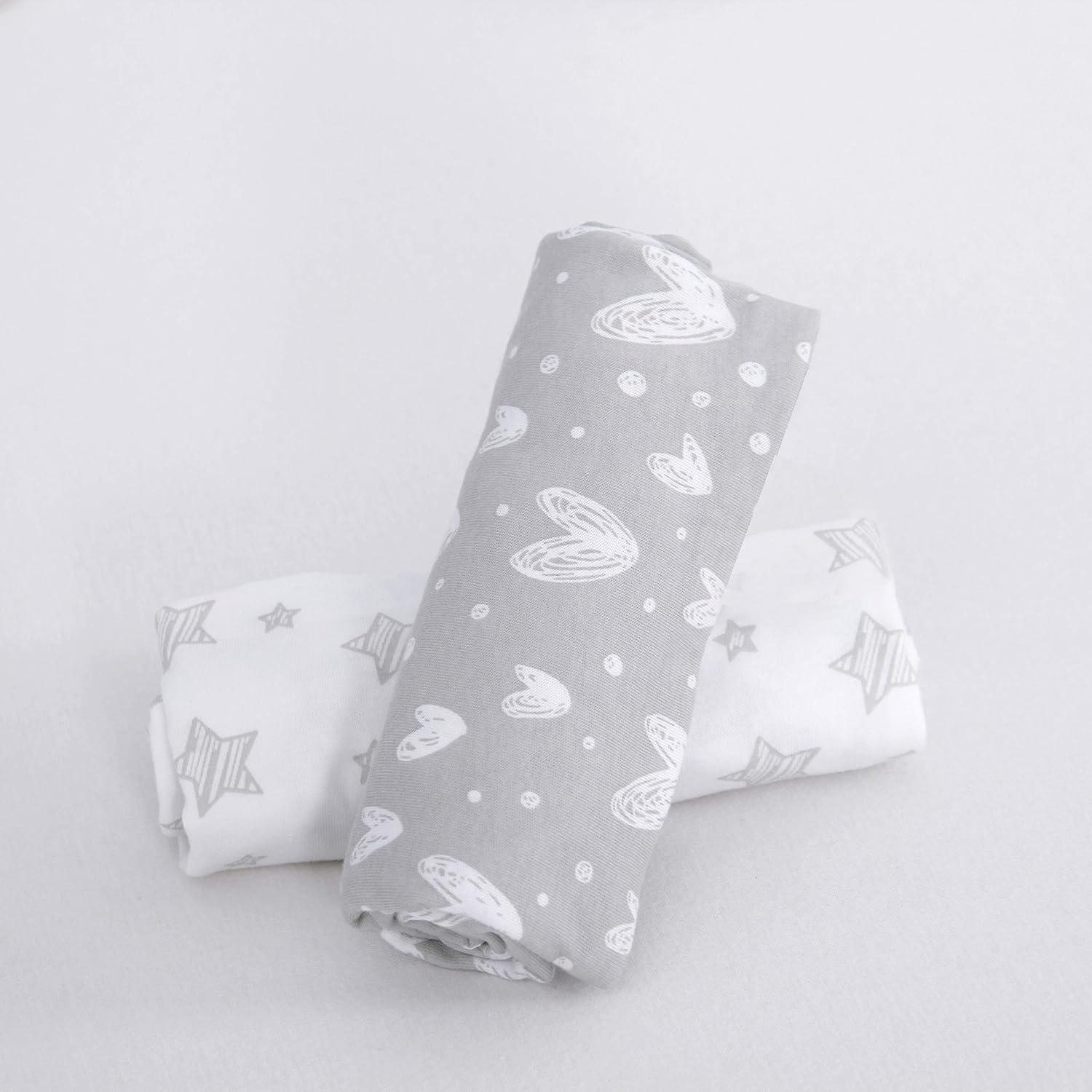 Nursing Pillow Covers (COVERS ONLY) 2 Pack, Stretchy 100% Jersey Cotton Soft Breastfeeding Pillowcases,Fits For Chicco Boppy and Widgey Nursing Pillow, White & Grey Secondary image