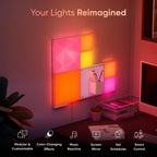 Blocks Expansion Kit | 2 Textured Squares, 3D Multi-Faceted RGBW Color-Changing Light Panel, Adjustable Colour Temperature 1200K-6500K, Soft Lighting (23.1 x 23.1 cm Each)