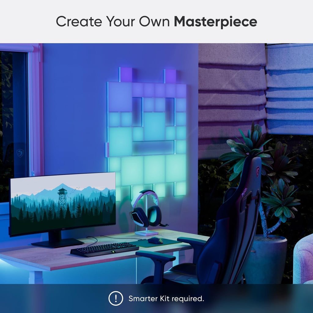 Blocks Expansion Kit | 2 Textured Squares, 3D Multi-Faceted RGBW Color-Changing Light Panel, Adjustable Colour Temperature 1200K-6500K, Soft Lighting (23.1 x 23.1 cm Each)