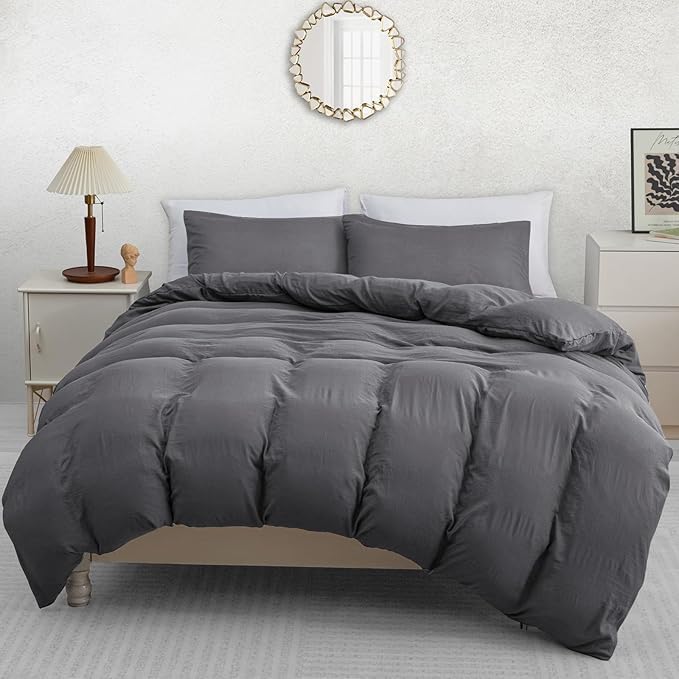 Single Duvet Cover Set Pack Of 4 - Pre-Washed Microfibre Bedding Set for Added Softness & Comfort - Lightweight Premium Quilt Cover Set for All Seasons With Zipper Closure