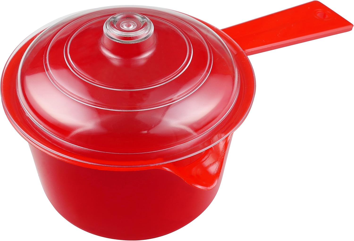 Microwave Saucepan and Lid 600ml Red - BPA Free & Dishwasher Safe Microwave pan 14 x 12 x 21cm Main image