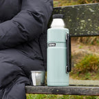 Stainless King Duck Egg Travel Flask (1.2L), Premium Leak Proof Insulated Tea & Coffee Flask for Hot & Cold Drinks, Built-in Cup, Twist-Pour Stopper, BPA-Free, Durable Steel