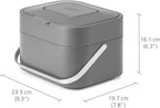 Intelligent Waste, Stack 4 Kitchen Food Waste Compost Caddy Recycling Bin with Odour Filter, 4 Litres / 1 Gallon- Graphite, 8