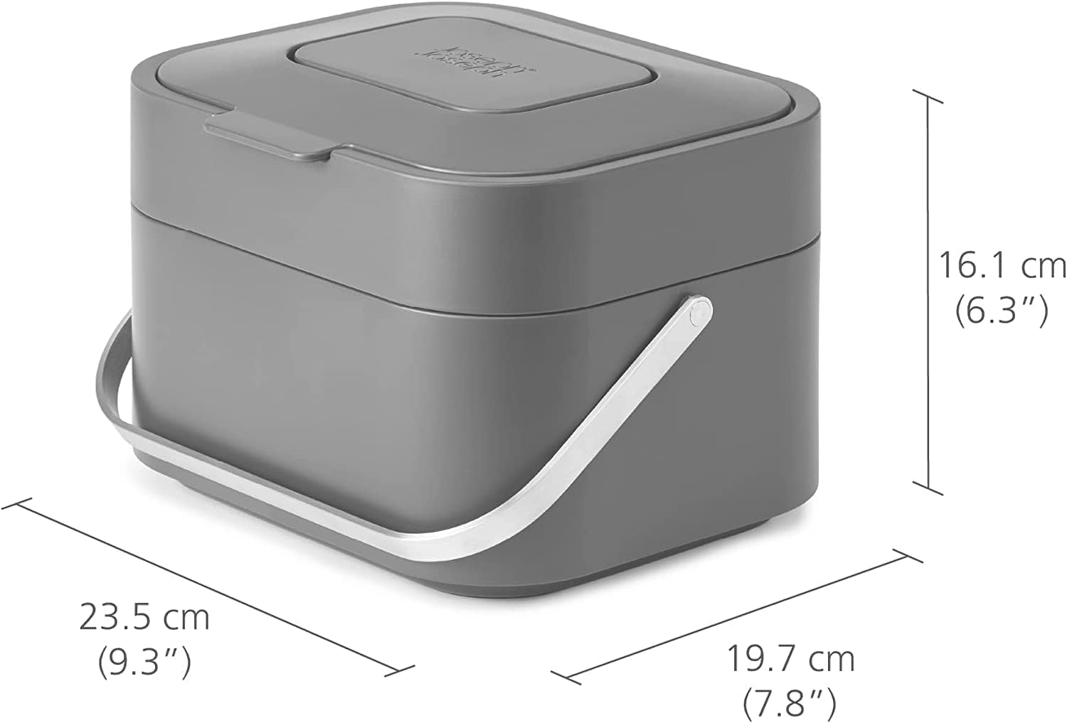 Intelligent Waste, Stack 4 Kitchen Food Waste Compost Caddy Recycling Bin with Odour Filter, 4 Litres / 1 Gallon- Graphite, 8