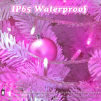 Pink Christmas Lights 200 LED Pink Fairy Lights for Bedroom 66Ft/20M with Timer IP44 Waterproof String Lights Mains Powered for Christmas Decorations, Bedroom Decor, Pink&White