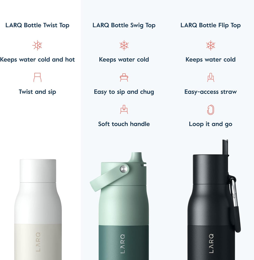 Bottle Twist Top 25oz - Insulated Stainless Steel Water Bottle | BPA Free | Reusable Water Bottle for Camping, Office, and Travel | Keep Drinks Cold and Hot, Granite White