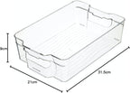 Medium Plastic Food Storage Container, Clear Kitchen Organiser for Fridge or Cupboards, 31 x 20.5 x 9cm