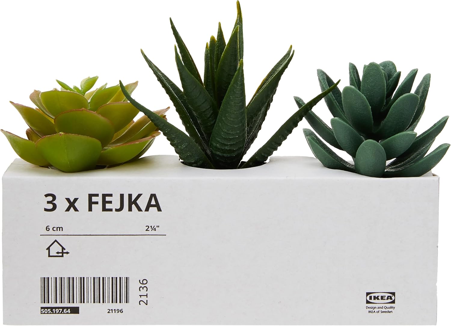 IKEA 203.953.31 FEJKA Mini Artificial Succulent Desk Plants in Pots 6 Centimetres (3 Pack) Main image