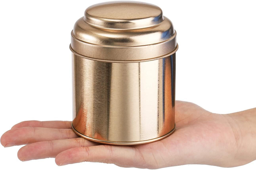 6 Pack Tea Tins Canister with Airtight Double Lids, Mini Tea Storage Containers Round Tin Can Box for Storage Tea Coffee Sugar Loose Leaf DIY Candles, 50g