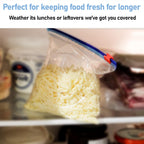 15 All Purpose Food Bags, 1L Resealable Sliding Zip Bags, BPA free, Tight Seal, Perfect for Keeping Produce Fresh, Freezing, Transporting and Organisation (1 Pack)