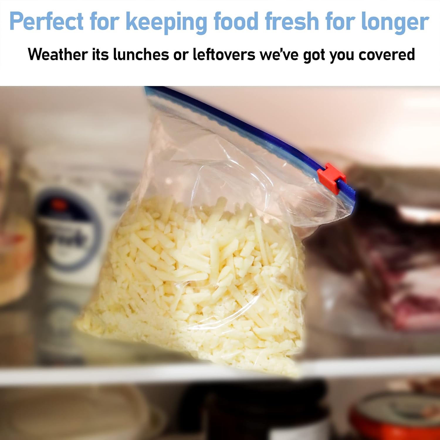 15 All Purpose Food Bags, 1L Resealable Sliding Zip Bags, BPA free, Tight Seal, Perfect for Keeping Produce Fresh, Freezing, Transporting and Organisation (1 Pack)