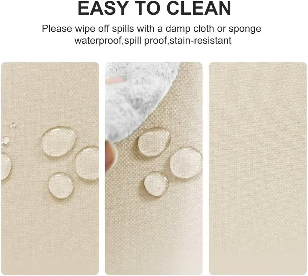 Wipe Clean Tablecloth Wipeable Tablecloths Beige Table Cloth Waterproof Tablecloth Table Cloths Rectangle 140x240cm(55x95in) Polyester