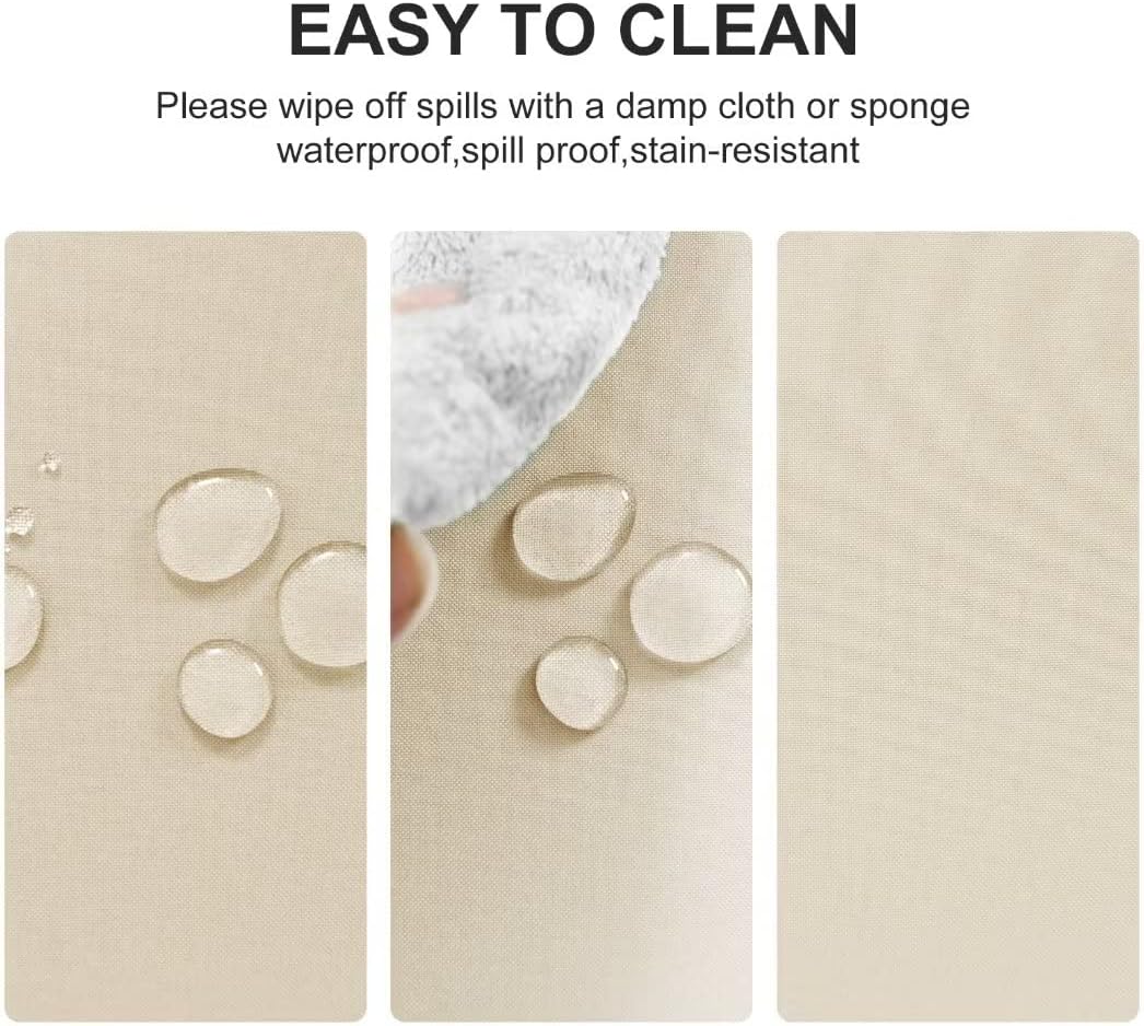 Wipe Clean Tablecloth Wipeable Tablecloths Beige Table Cloth Waterproof Tablecloth Table Cloths Rectangle 140x240cm(55x95in) Polyester