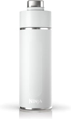 Ninja Thirsti Water Bottle and Flask 700 ML With Leak-Proof Lid, Designed For Carbonated, Hot & Cold Drinks, Ideal For Travel & Sports, Triple Insulated, Stainless Steel Bottle, White, DW2401EUUKWH