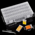 Seed Storage Box, 64 Slots Plastic Seed Storage Organizer Box with Label Stickers and Tweezers, Independent Compartment Design for Vegetable, Fruits, Flower, Chili Seeds (64 Slots)