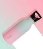 Snap n Seal 500ml Stainless Steel Water Bottle with Straw, BPA Free - Leakproof Metal Flask with Carry Handle for School, Travel, Work & Gym - Ideal Drinking Bottle for Kids & Adults - Ombre