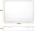 A4 Transparent Plastic Craft Storage Boxes with Lids for Art Supplies 2Pcs Clear Boxes Storage, 3.6 Litre Volume Plastic Organiser for Paper, Seed, Cards, Picture, Craft