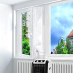 AC Window Seal Unit for Portable Air Conditioner and Tumble Dryer, Hot Air Stop Kit for All Mobile Air Conditioning, Air Exchange Guards with Zip and Strong Hook&Loop Fastener(300cm/118in)