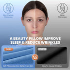 Memory Foam Pillow, Orthopedic Ergonomic Pillows for Neck and Shoulder Pain, Cervical Neck Support for Side/Back/Stomach Sleepers, with Cooling Washable Silk Pillowcase, Blue