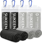 Sukeen Cooling Towels, 4 Pack Neck & Soft Breathable Sweat Towel for Men & Women Work Out Sports Yoga Golf (40"x12")