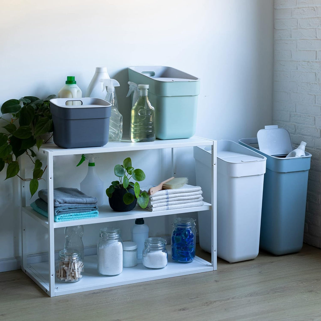 Curver Ready to Collect 100% Recycled 20L Kitchen Accessories Recycling Lift Top Bin Green with Light Grey Lid