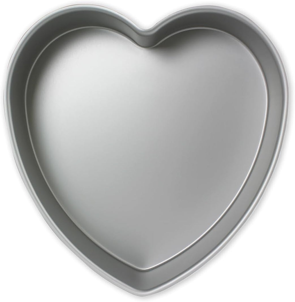 HRT082 Anodised Aluminium Heart Cake Pan 8 x 2-Inch Deep, Silver