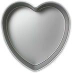HRT082 Anodised Aluminium Heart Cake Pan 8 x 2-Inch Deep, Silver