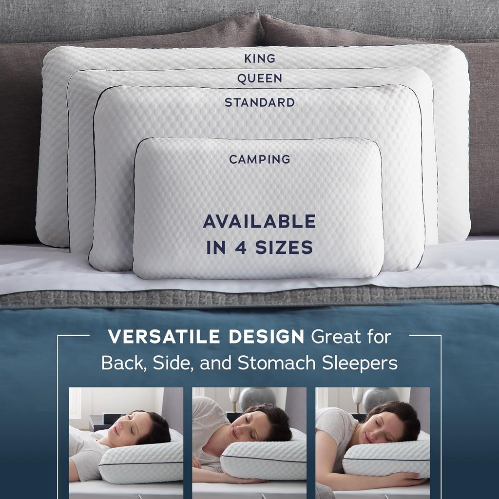 WEEKENDER Gel Memory Foam Pillow – 1 Pack Standard Size – Ventilated - Washable Cover,White (Package may vary)