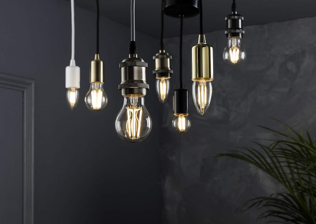 6 Inch E27 Vintage Pendant Set in Brushed Chrome