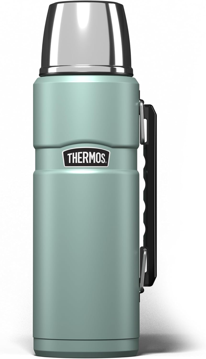 Stainless King Duck Egg Travel Flask (1.2L), Premium Leak Proof Insulated Tea & Coffee Flask for Hot & Cold Drinks, Built-in Cup, Twist-Pour Stopper, BPA-Free, Durable Steel