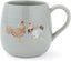 Hen House Lane Sage Belly Mug | Farmhouse Stoneware Coffee Cup | Ribbed & Embossed Hen Design | Rustic Tea Mug for Home & Kitchen | Dishwasher & Microwave Safe | 400ml