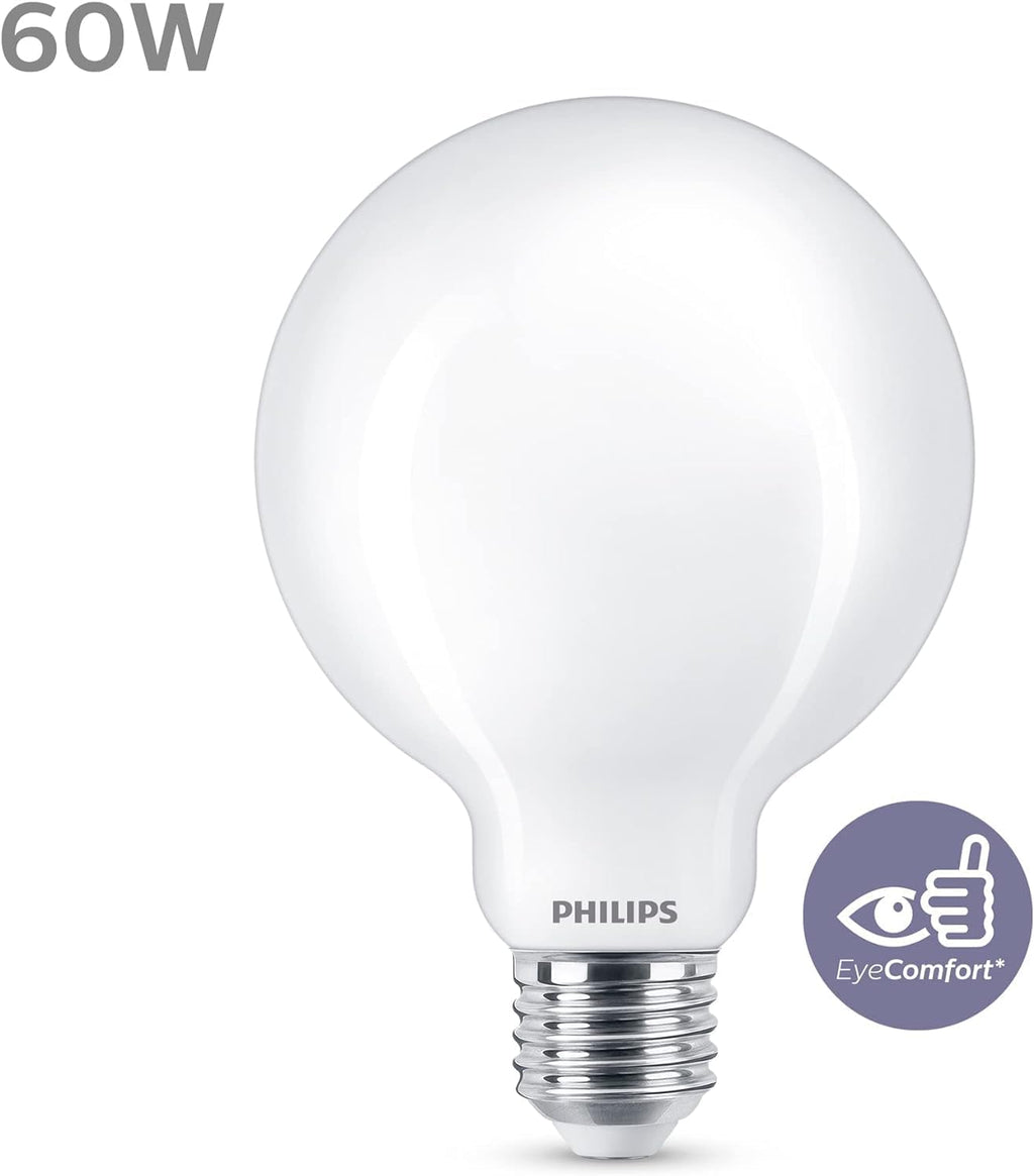 LED Premium Frosted G93 Globe Light Bulb [E27 Edison Screw] 7W - 60W Equivalent, Warm White (2700K), Non Dimmable