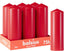 Smooth Pillar Candles - Red - Pack of 6-20 x 7 cm - Decorative Household Candles - Burn Time 75 Hours - Unscented - Contains Natural Plant Wax - Without Palm Oil