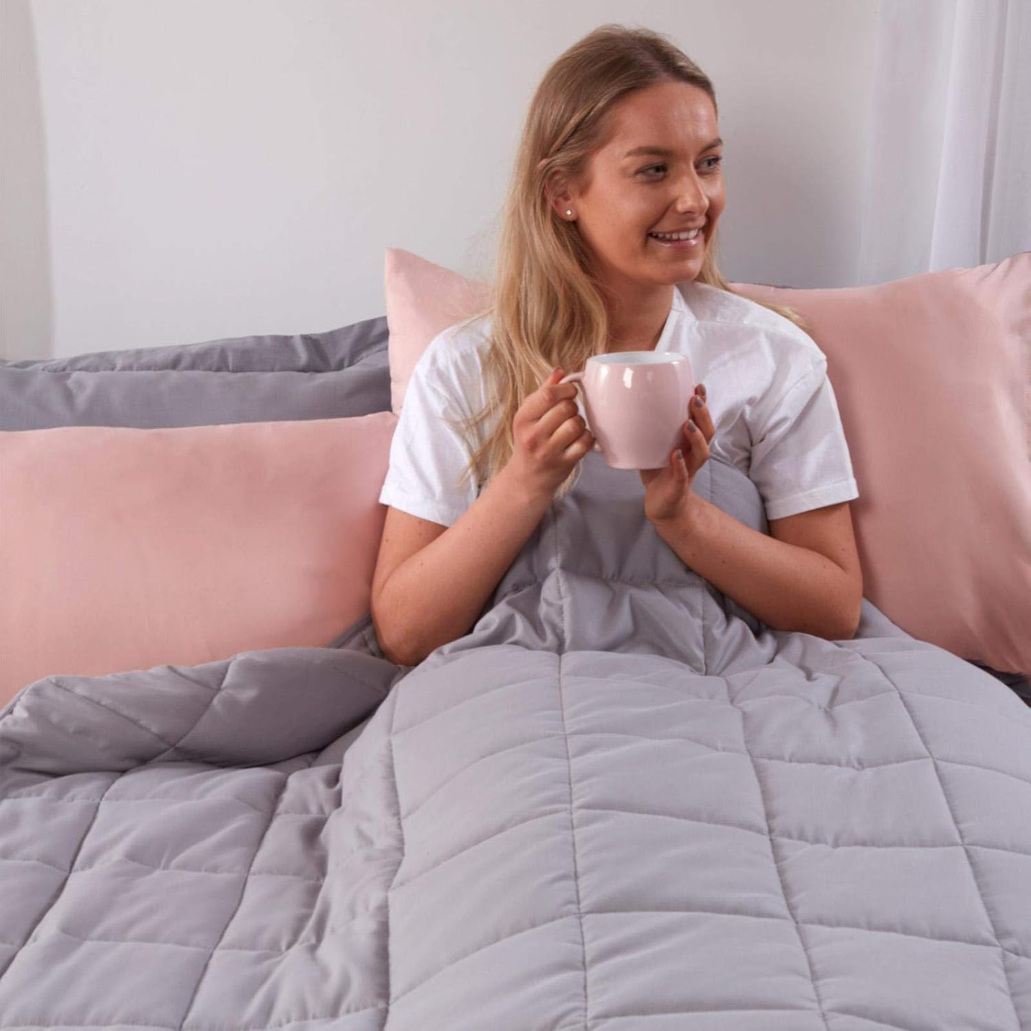 Weighted Blanket 6kg for Adults Therapy Anxiety Autism Insomnia Stress Relief, Single/Double - Silver Grey - 125 x 180cm - (Disclaimer Only suitable for age 3+ years)
