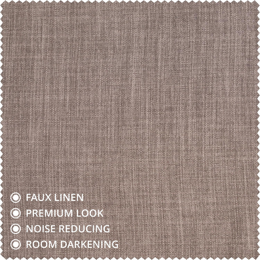 HPD Half Price Drapes BOCH-LN185-P Faux Linen Room Darkening Curtains for Bedroom (1 Panel), 50 x 120 cm, Mink