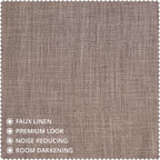 HPD Half Price Drapes BOCH-LN185-P Faux Linen Room Darkening Curtains for Bedroom (1 Panel), 50 x 120 cm, Mink