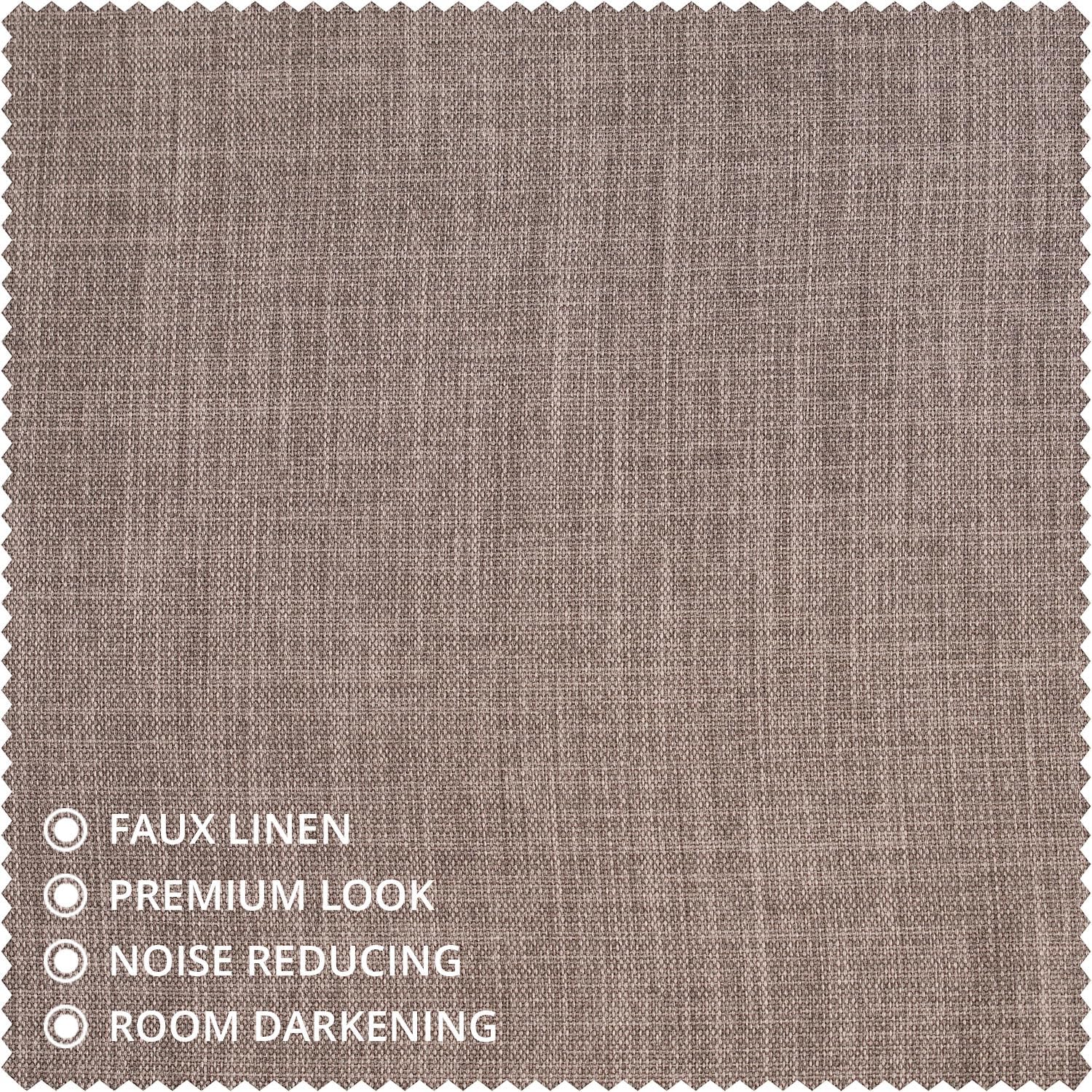 HPD Half Price Drapes BOCH-LN185-P Faux Linen Room Darkening Curtains for Bedroom (1 Panel), 50 x 120 cm, Mink