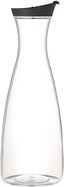 Water Jug with Lid, Water or Juice Pitcher, Unbreakable Acrylic Ideal for Outdoors, 1.5 Litre, Transparent and Black
