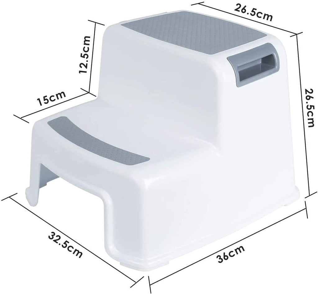 2 Step Stool for Kids, Sturdy Double Step Stool for Toddlers, Anti-Slip Stool for Children,Toddler's Stool for Potty Training and Use in the Kitchen and Bathroom Easy to Clean and Portable
