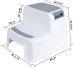2 Step Stool for Kids, Sturdy Double Step Stool for Toddlers, Anti-Slip Stool for Children,Toddler's Stool for Potty Training and Use in the Kitchen and Bathroom Easy to Clean and Portable
