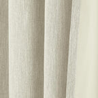 1 Panel Eyelet Grommet Curtains - Cotton Blend Room Darkening Curtain with Tiebacks, Blackout Thermal Insulated Window Drapes for Nursery, Bedroom, Living Room (Beige, 66 x 54 Inch Drop)