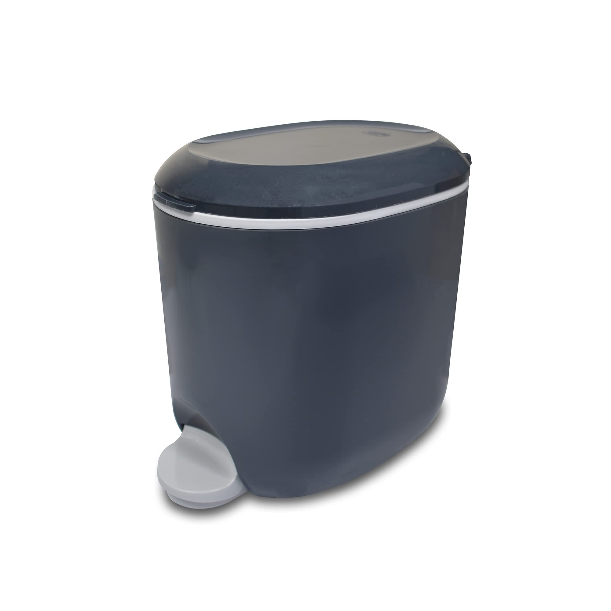 Premium Deluxe Bathroom Office Pedal Bin with inner, 3.5 litre, Charcoal Grey & Light Grey Main image
