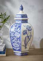 Blue Italian Floral Vase