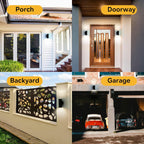 Outdoor Wall Lights, Up Down Mains Powered Lighting, Black Stainless Steel IP44 Waterproof, Exterior Wall Sconce for Indoor, Front Door, Patio, Porch, Garden, Garage - 4 Pack (No Bulb Incl)