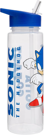 Sonic the Hedgehog 700ml Water Bottle – “Gotta Go Fast” Design | Official Kids Water Bottle for Boys & Girls | Durable Plastic, Ideal for School & Sports