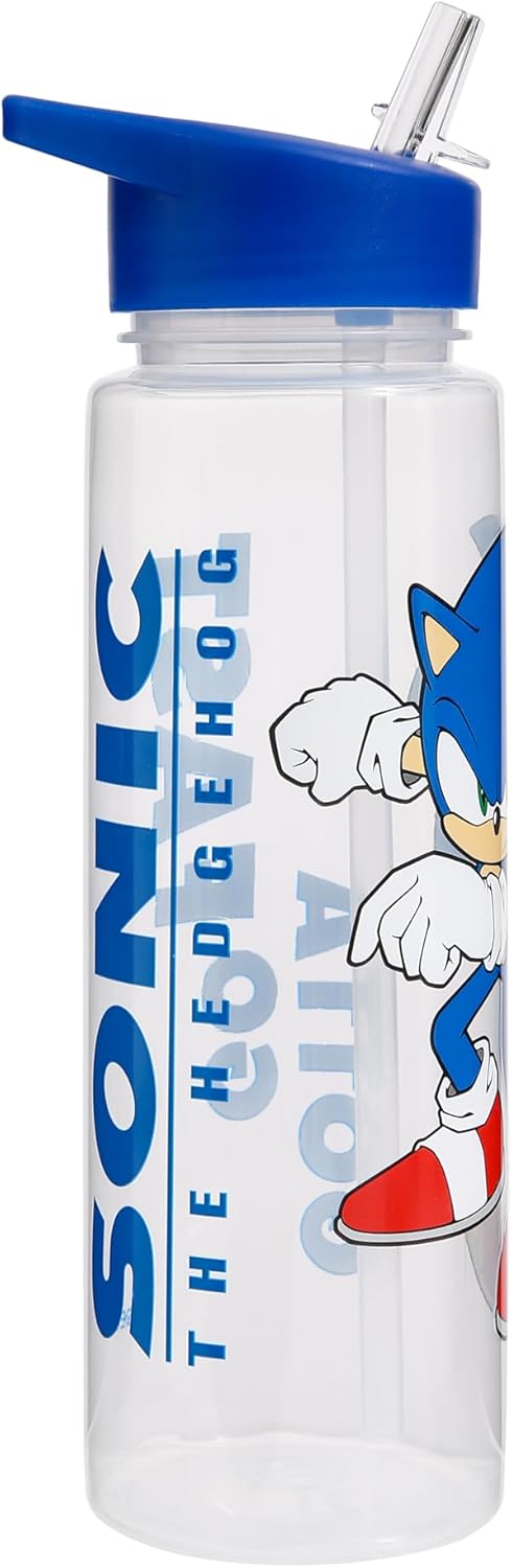Sonic the Hedgehog 700ml Water Bottle – “Gotta Go Fast” Design | Official Kids Water Bottle for Boys & Girls | Durable Plastic, Ideal for School & Sports