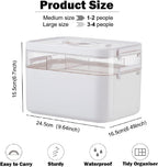 Medicine Storage Box,2-Layer Multi Grid First Aid Box,Lockable Medicine Box Medication Case,Portable Organiser Large Medical Storage Box For Home,School,Office,Outdoor (M)