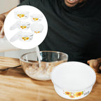 5pcs Mixing Bowls Sets Enamel Prep Bowls with Lid Floral Nesting Salads Bowls Prepared Bowls Food Container Bowl for Kitchen Serving Fruit Cereal Sugar Candy Ice Cream